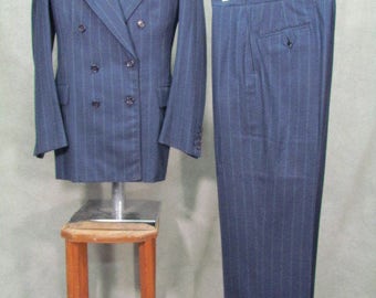 1940s Suit - 3 Piece Stripe Suit Jazz Swing Rockabilly Size 38L