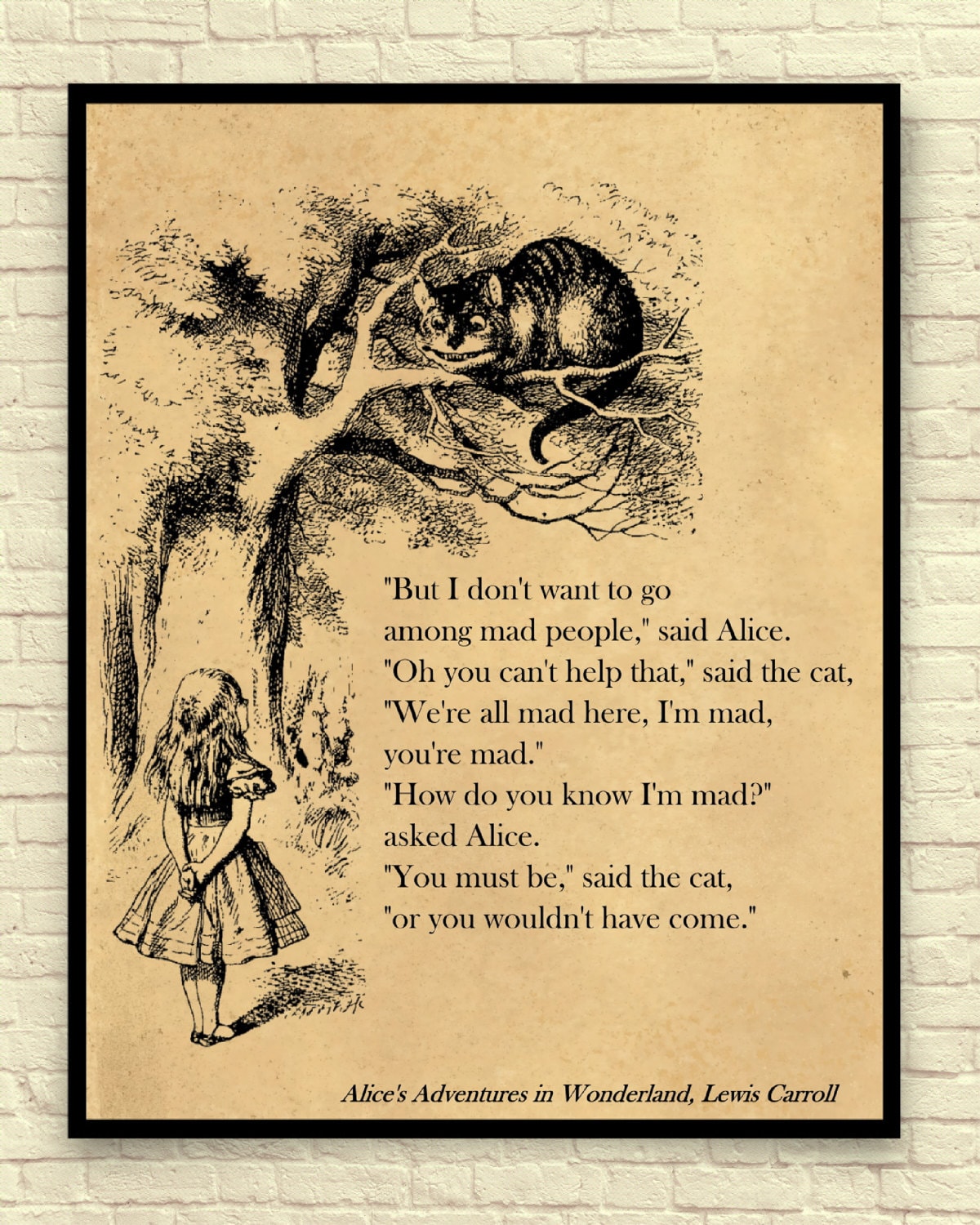 Alice in Wonderland Art Print Alice in Wonderland Wall Art