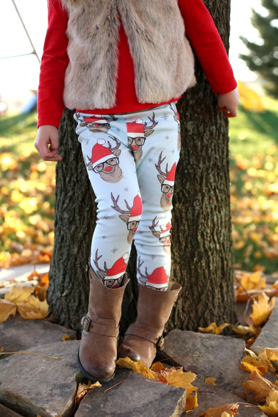 Items similar to Christmas Baby Leggings, Toddler Leggings, Hipster