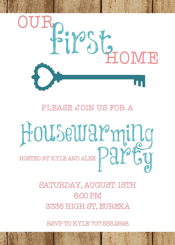 our first home housewarming invitation 5x7 custom digital card