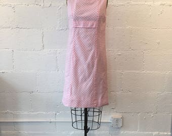 1960s Pink Gingham Lanz Original Dress // 60s Pink White Gingham Shift Dress // Vintage 60s Picnic Dress