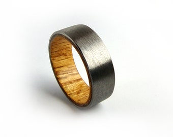 Whiskey Barrel Ring, Titanium Ring, Whiskey Ring, Jack Daniel's Ring, Oak Wood Ring, American Ring, Men's Wedding Ring, Women's Wedding Ring