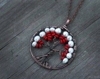 Tree Of Life Necklace Copper pendant Wire wrapped jewelry Family Tree Copper jewelry Wire Wrapped Pendant Wirewrap necklace Gift for her