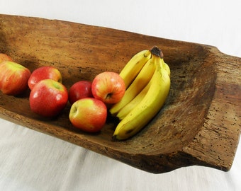 Primitives wooden dough bowl Vintage Large bowl Wooden Trough Wooden Trencher Dough Bowl Antique natural wood Rustic decor Wooden bowl