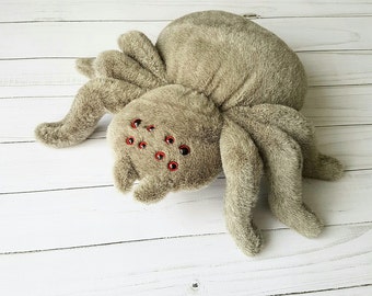 Big plush spider Halloween baby gift Large grey spider tarantula decor Big stuffed animals baby shower gift Soft spider Halloween decoration