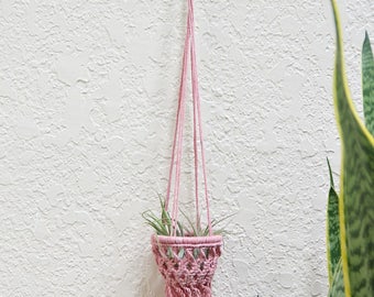 Macrame planter Small planter Hanging terrarium Modern macrame Blush pink nursery Succulent planter succulent hanging Grandmother home gift