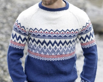 Knitted jumper for men, Norwegian jumper, Norway jumper for man, knit jumoer for man, Hand knitted sweater, Norwegian sweater.