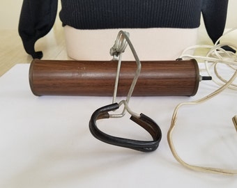 Vintage Hook On Bed Lamp in Modern Design Faux Brown Wood Look