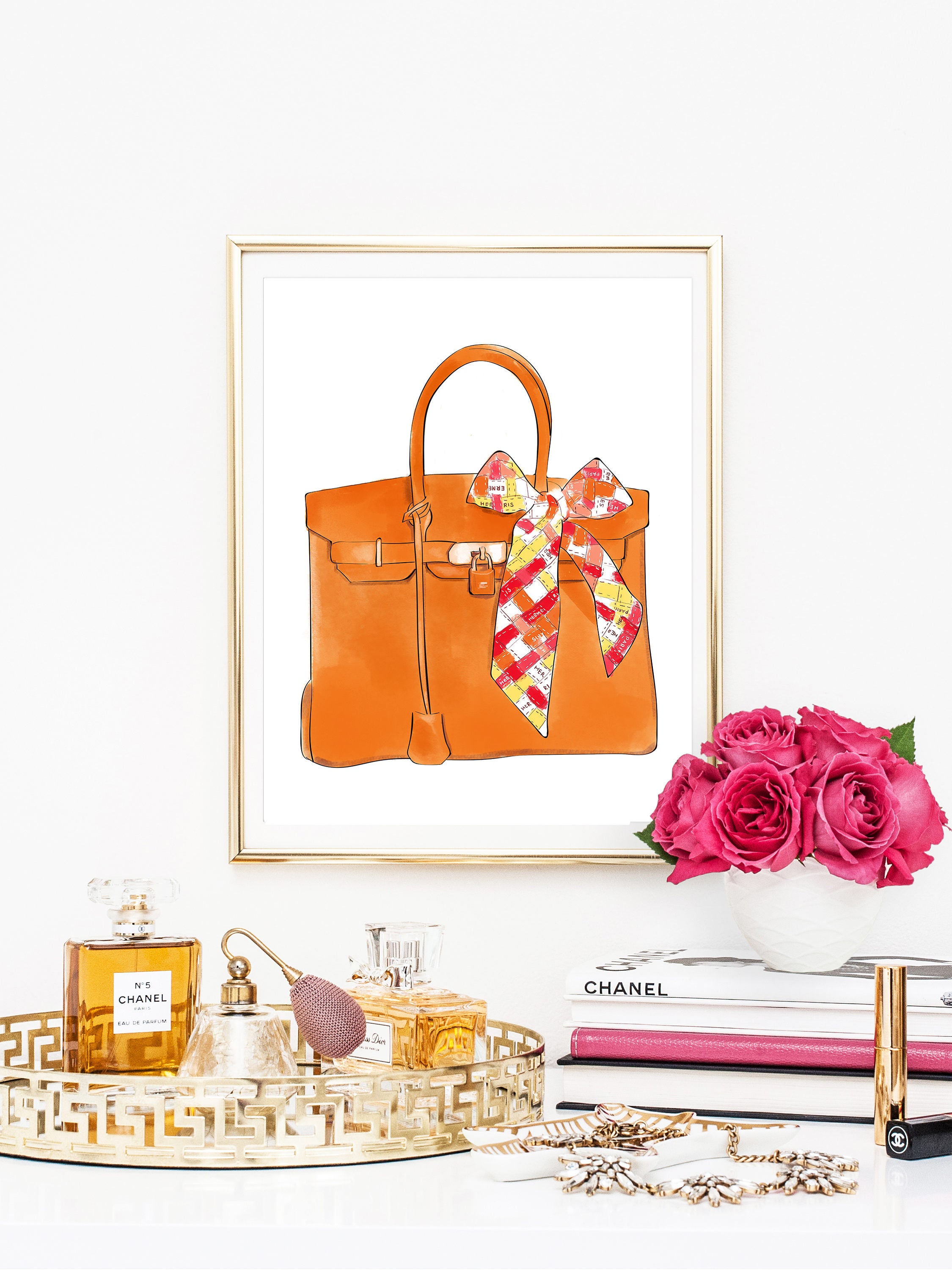 Fashion Print. Hermes Print. Hermes Birkin Bag. Fashion