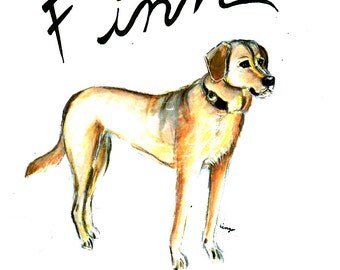 Colorful Custom Pet Portrait Renderings from your photo