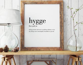 Hygge Definition Print | Modern Print | Danish Art | Minimal Print | Wall Decor | Hygge Print | Type Poster | Hygge Gift | INSTANT DOWNLOAD