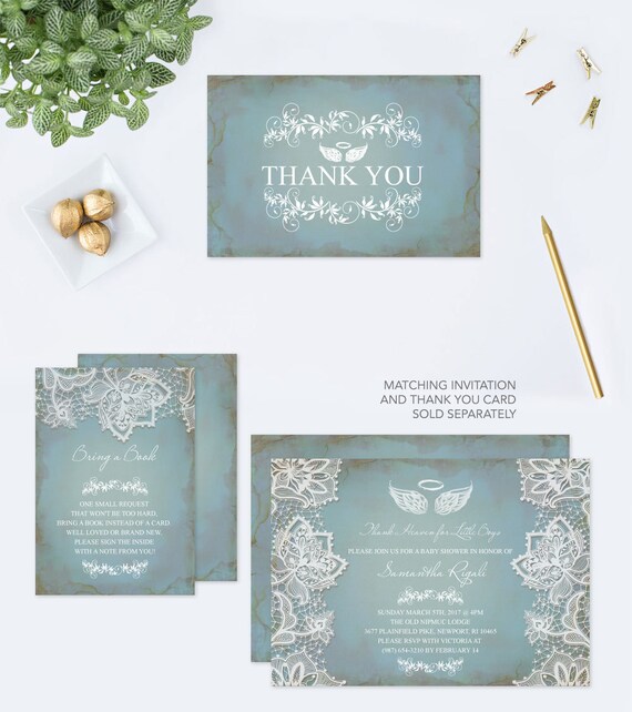 printable thank you card for baby shower instant download