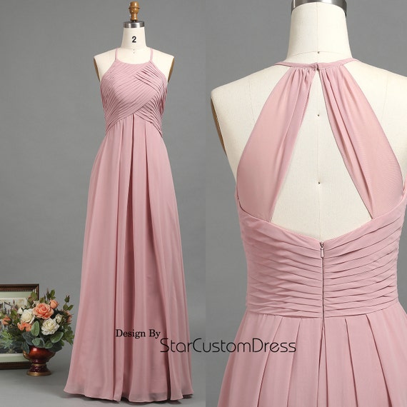 2017 Dusty Rose Bridesmaid Dress Ruched Bodice by StarCustomDress