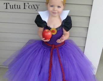 Evil Queen Tutu Dress, Evil Queen Costume, Snow White Birthday Outfit, Snow White Costume, Snow White tutu dress, villian costume,