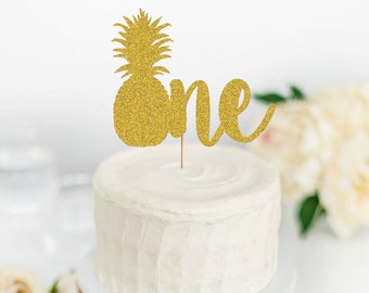 Pineapple One Cake Topper - First Birthday Cake Topper - Party Like a Pineapple 1st Birthday - Smash Cake Topper - Tutti Fruity Party Decor