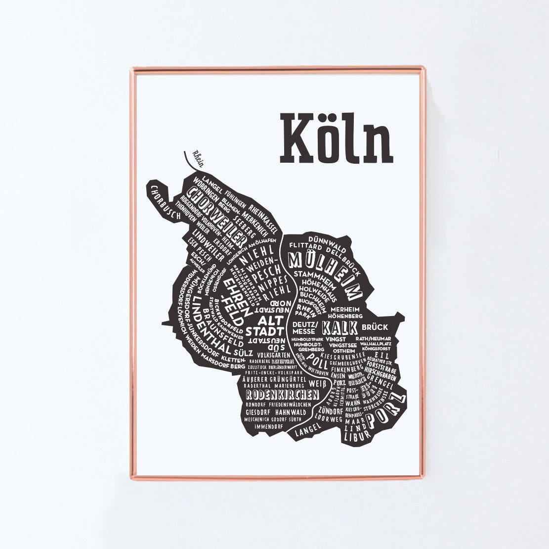 Köln Köln Citymap Deutschland Karte Grafik-Design Poster