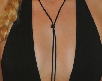 Simple Wrap Choker Necklace | Choker Necklace | Black Wrap Necklace | Brown Wrap Choker | Wrapped Chokers | The Sandy Vine