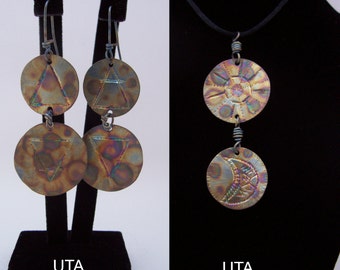 Titanium Earrings Geometric Earrings Contemporary Jewelry Drop Earrings Rainbow Titanium Futuristic Jewelry Hanging Earrings Round Earrings