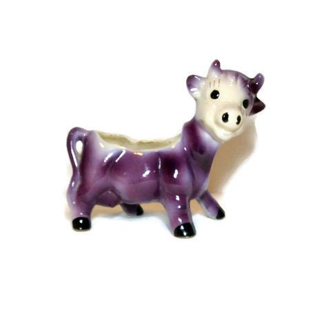 vintage purple cow figurine