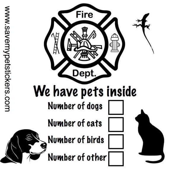 Save My Pet Sticker/Decal Rescue My Pet Sticker Pet Alert