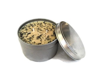 Frankincense Candle Handmade 8 oz tin - Soy Candle Handmade - Soy Wax Candle - Green Tea Candle - Relaxing Candle - Organic and Vegan Candle