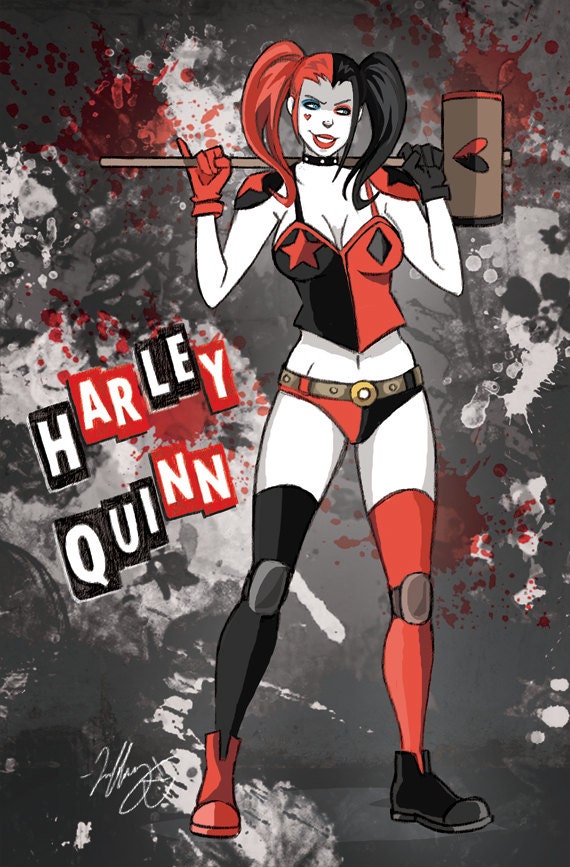 harley quinn 2 print by enjoythisstuff on etsy