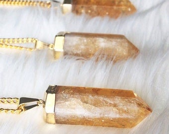 Citrine Pendant - Crystal Necklace - Crystal Pendant
