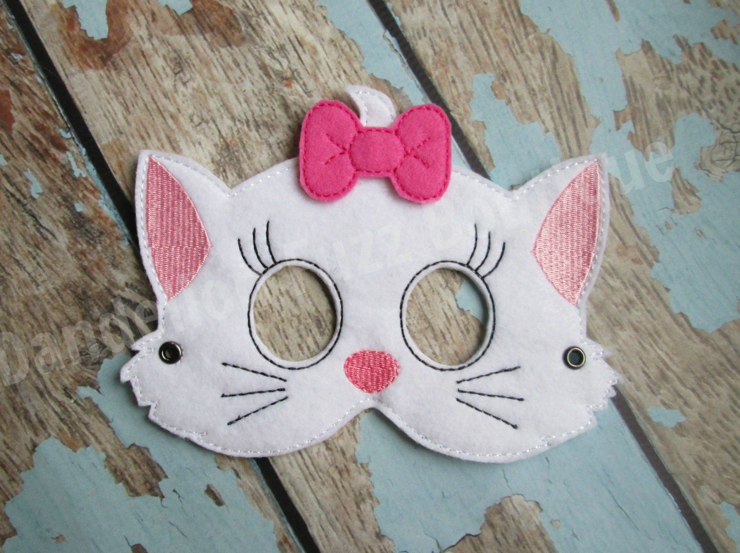 Marie Cat Felt Mask, Marie Inspired Dress Up and Party Favor Masks, Pretend Play, Photo Booth Props