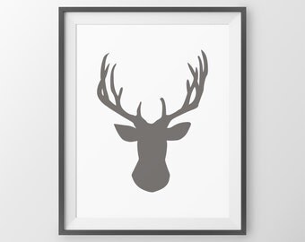 Deer Wall Art deer print antler print deer poster wall art wall print Deer Wall Art deer print antler print deer poster wall art wall print