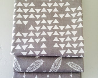 Fat Quarter Bundle By Popular Demand by Simple Simon for Riley Blake Designs with Hash Tag Fabric- 3 Fabrics Gray