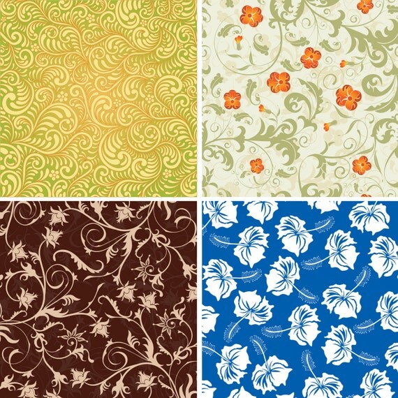 Linoleum Flooring Floral Pattern / Colourful Retro Vinyl Flooring