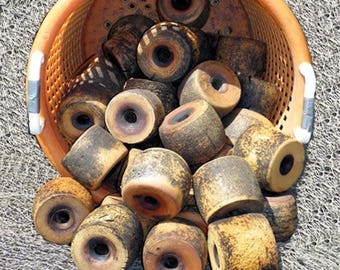 The Fleet's in! Used Commercial Fish Net Buoy Floats (3) 3" X 3" Nautical Decor FREE SHIPPING