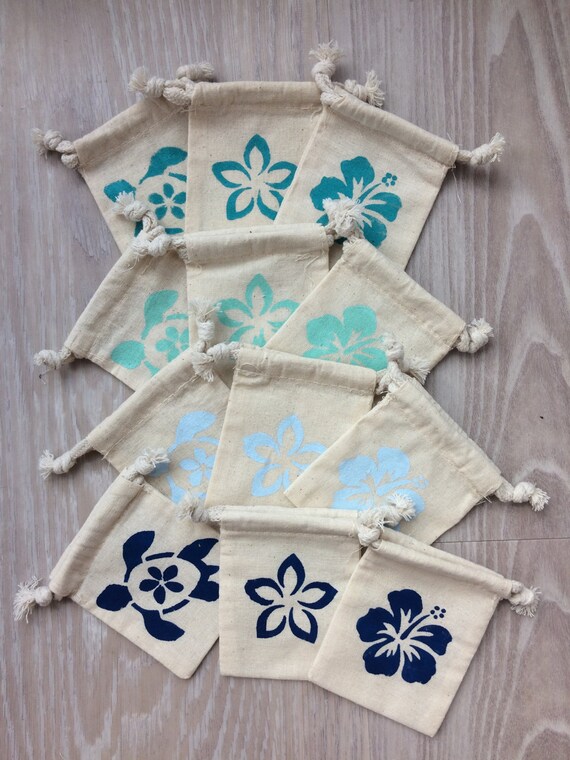 10 Party favor bags Hawaii themed gift bag tropical party