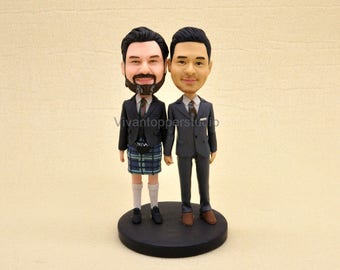 Gay wedding cake topper personalized toppers funny cake topper cartoon polymer clay figurines Scotland