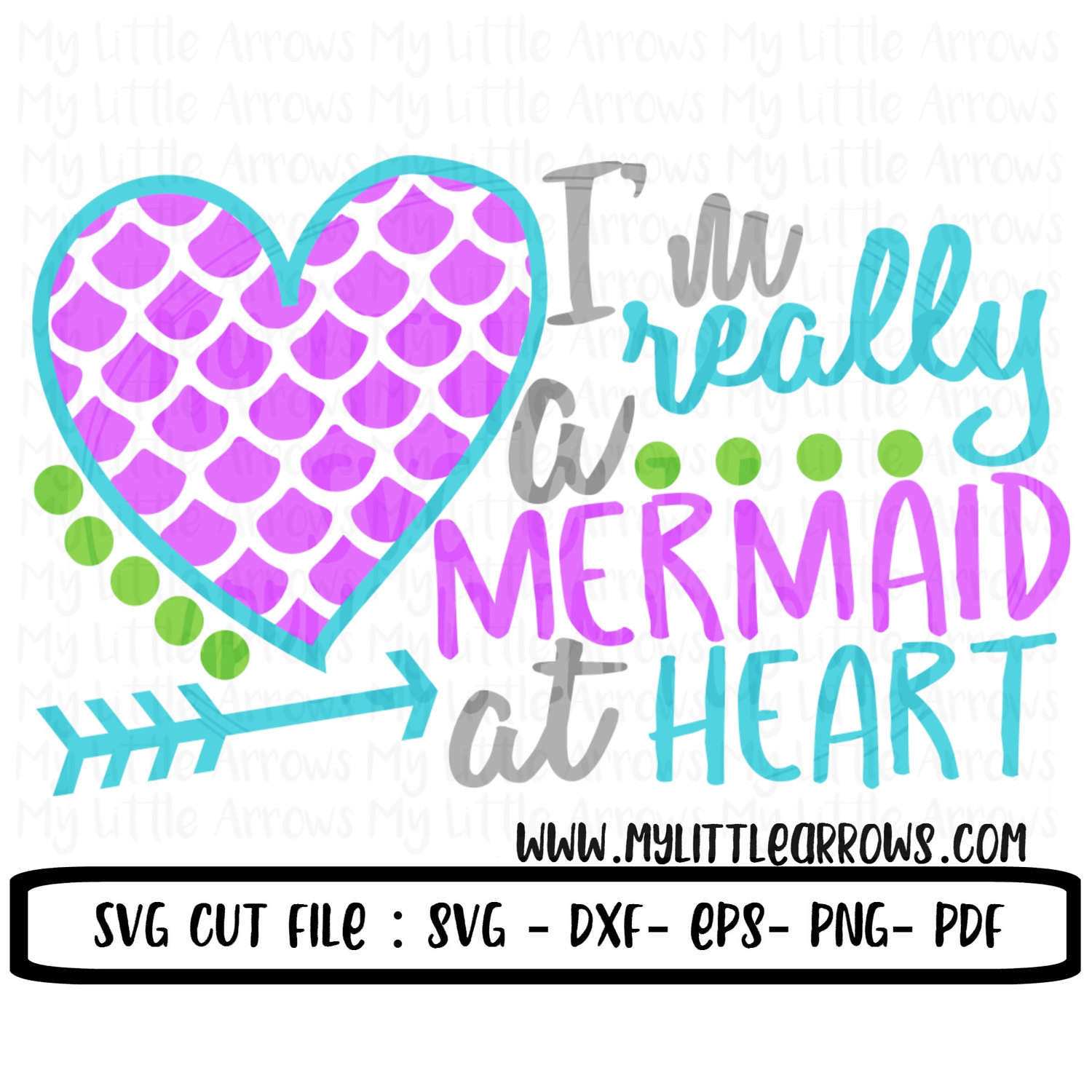 Im really a mermaid at heart SVG DXF EPS png Files
