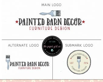 paint brush logo furniture logo design painting logo design vintage logo design refurbished furniture logo paint shop logo artist logo