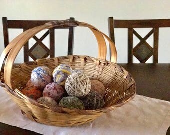 Antique Rag Rug Fabric Balls, Set of 15