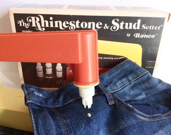 1970's Rhinestone and Stud Machine By Ronco, Stud Jeans, Hats, Belts, Shirts, Totes, Handbags And The Best Of All Vintage Jean Jackets, Stud