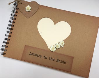 letters to the bride bridal memory book scrapbook album keepsake gift for the bride rustic hen bachelorette party honeymoon gift