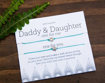 Daddy and Daughter Wish Bracelet, Friendship Bracelet, set of two bracelets, Gift for Dad, Father and Daughter, Father's Day Present