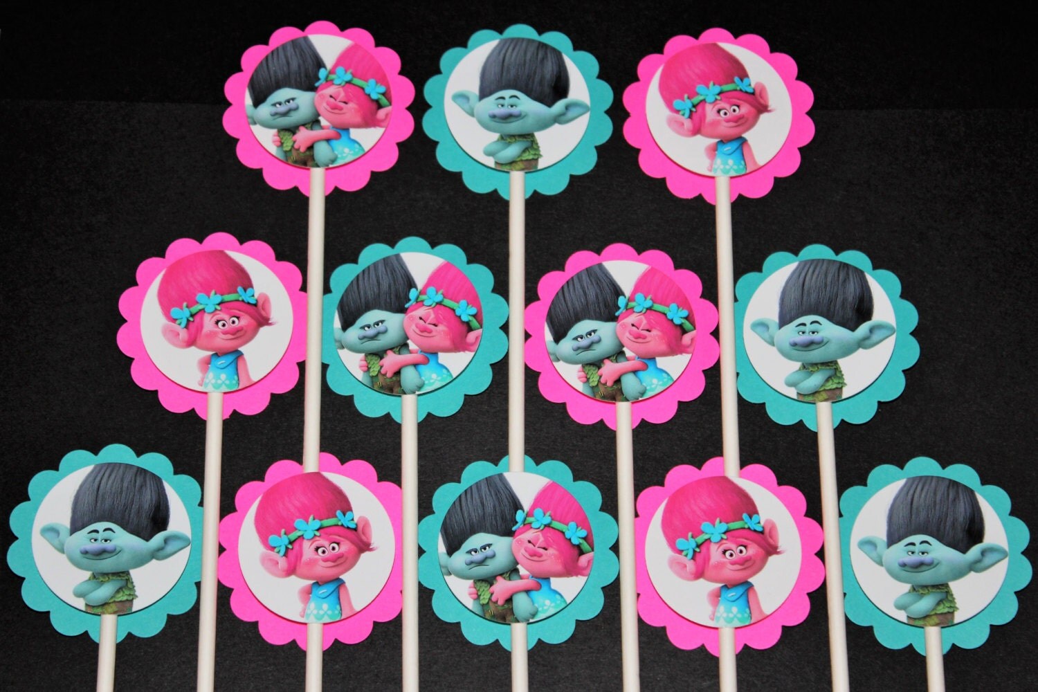 Trolls Cupcake Toppers 12 count Cake Toppers Dreamworks