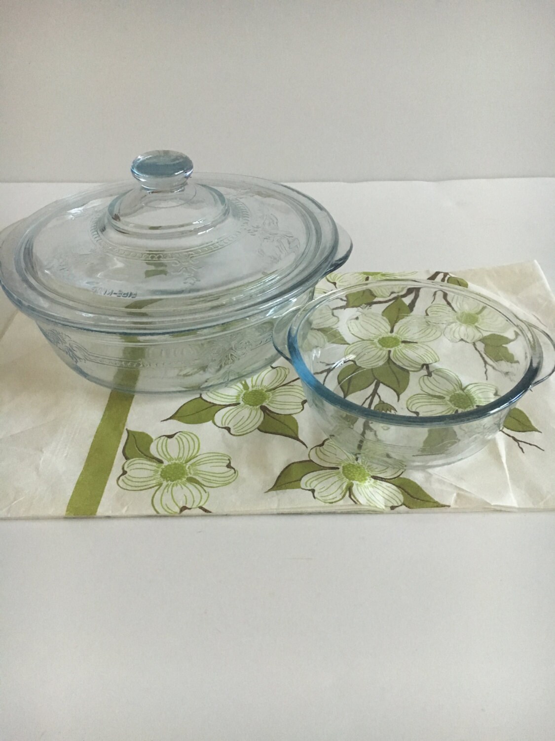 Vintage Bowls Fire King Sapphire Blue glass 3 PieceLarge