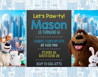 Secret Life of Pets Invitation