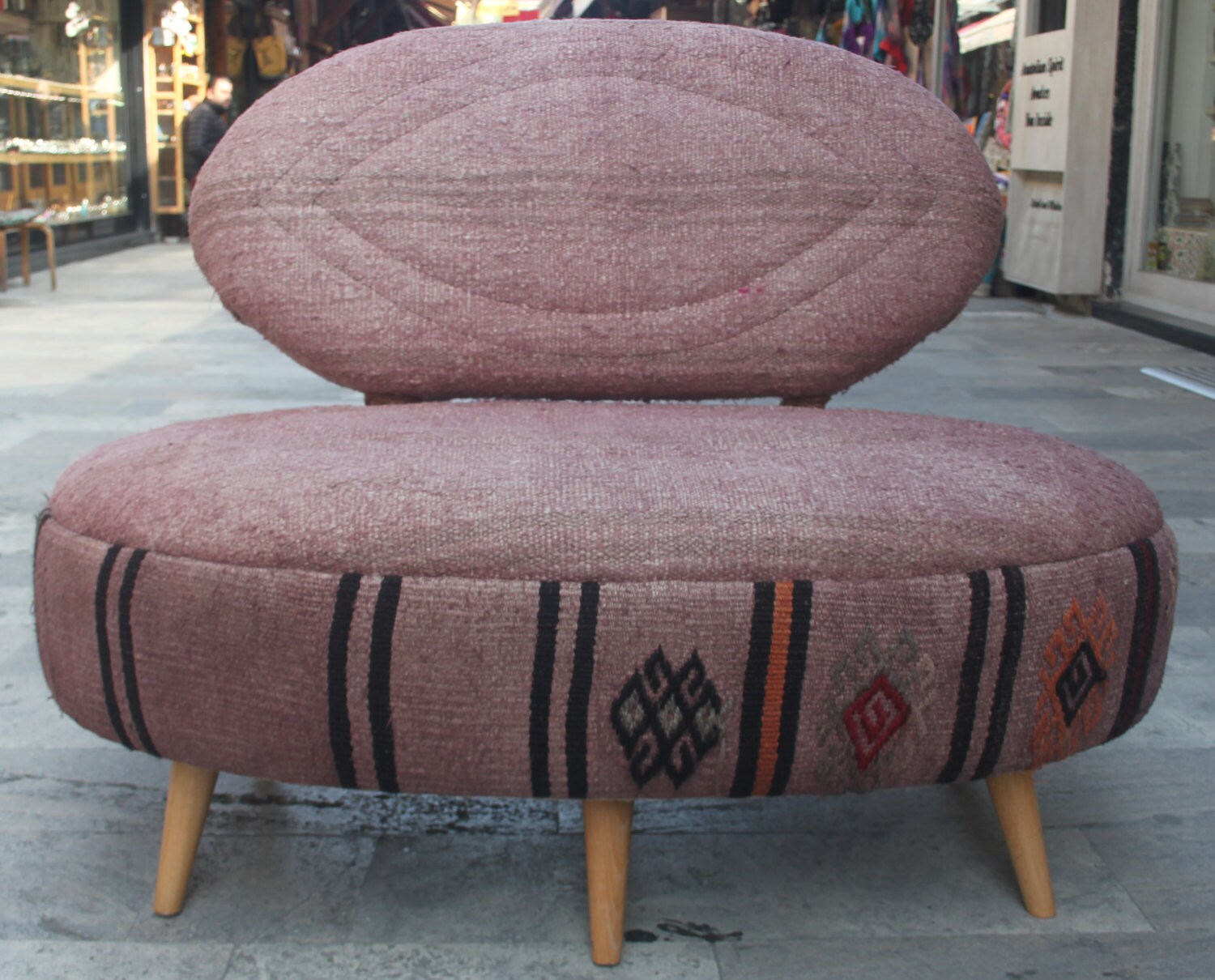 Sofa Kilim Vintage Rug Covered Upholstery Sofa bordeaux