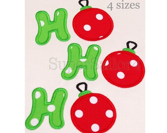HO HO HO applique design, Ho ho ho embroidery, christmas applique design