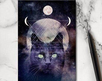 Witches Cat Notebook - Cat Notebook - Witch Notebook - Magic Notebook - Stationery - Jotter - Notepad