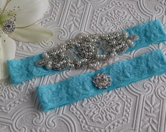 garter set, bridal garter set, something blue, wedding, garter set, toss garter, bridal attire, blue garter, blue garter/ turquoise garter
