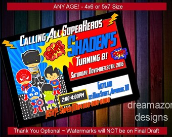Superhero Invitation / Superhero Avenger Birthday Invitation / Avenger Invitation / Boy Invitation / Birthday Invitation / Invitation