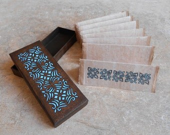 Book - Book in its box - accordion - blue notebook sketchbook - notebook gift - Portugal patterns - box Lisboa