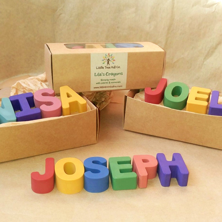 6 letter - Earth Friendly Name Crayons! Gift Ready Box with ...